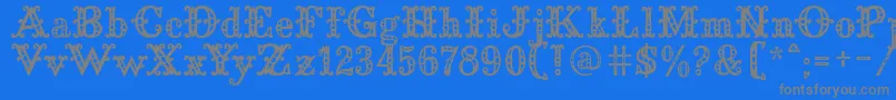 フォントSaddleryFill – 青い背景に灰色の文字