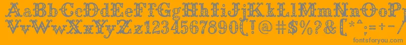 SaddleryFill-Schriftart – Graue Schriften auf orangefarbenem Hintergrund