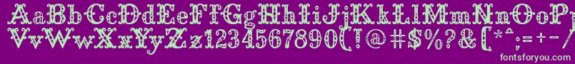 SaddleryFill Font – Green Fonts on Purple Background