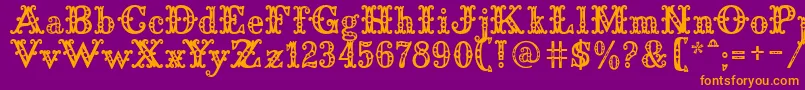 SaddleryFill Font – Orange Fonts on Purple Background