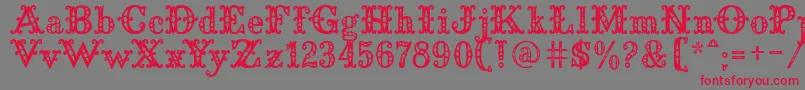 SaddleryFill Font – Red Fonts on Gray Background