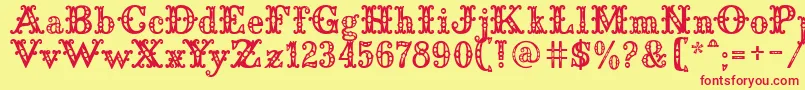 SaddleryFill Font – Red Fonts on Yellow Background