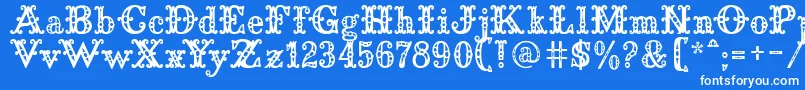 SaddleryFill Font – White Fonts on Blue Background