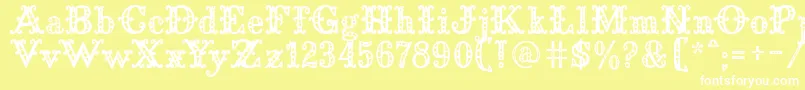 SaddleryFill Font – White Fonts on Yellow Background