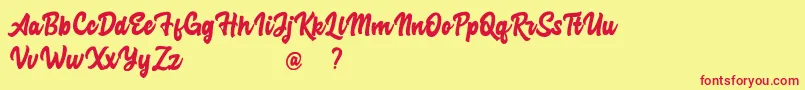 Advocate personal use Font – Red Fonts on Yellow Background