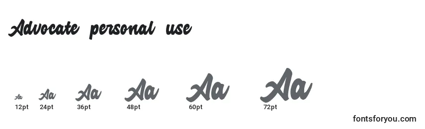 Advocate personal use (118790) Font Sizes