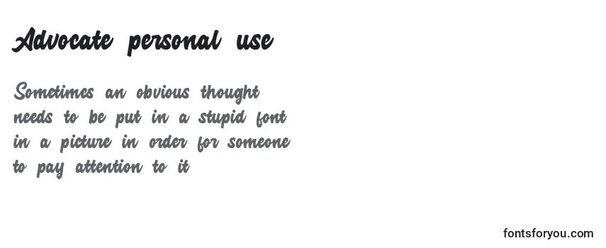 Schriftart Advocate personal use (118790)
