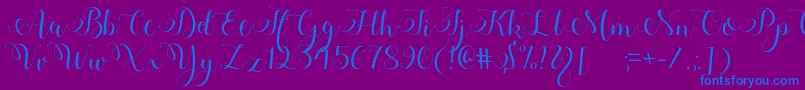 Adyana-Schriftart – Blaue Schriften auf violettem Hintergrund