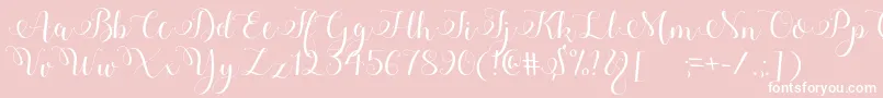 Adyana-Schriftart – Weiße Schriften auf rosa Hintergrund