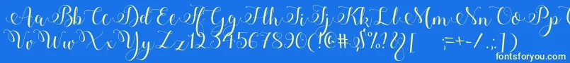 Adyana Font – Yellow Fonts on Blue Background