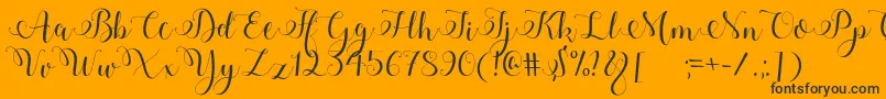 Adyana-Schriftart – Schwarze Schriften auf orangefarbenem Hintergrund