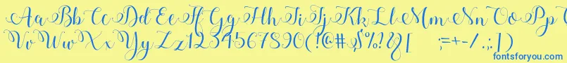 Adyana Font – Blue Fonts on Yellow Background