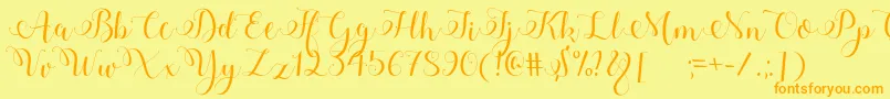 Adyana Font – Orange Fonts on Yellow Background