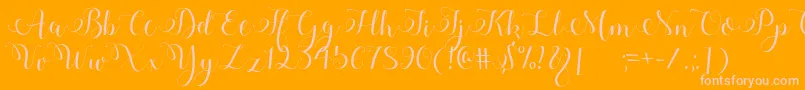 Adyana Font – Pink Fonts on Orange Background