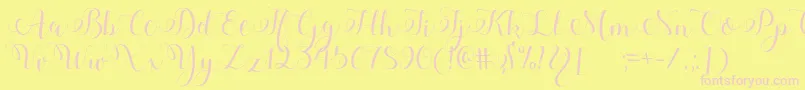 Adyana Font – Pink Fonts on Yellow Background