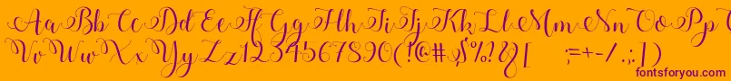 Adyana Font – Purple Fonts on Orange Background