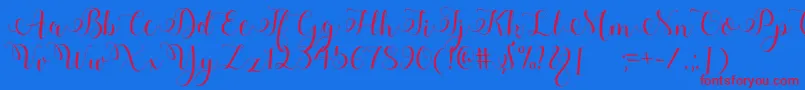 Adyana Font – Red Fonts on Blue Background