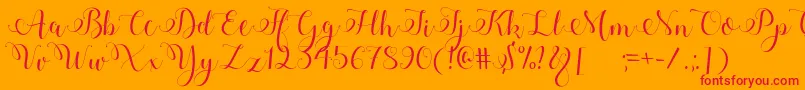 Adyana Font – Red Fonts on Orange Background