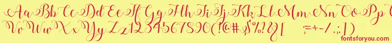 Adyana Font – Red Fonts on Yellow Background