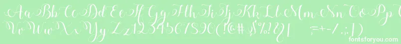 Adyana Font – White Fonts on Green Background
