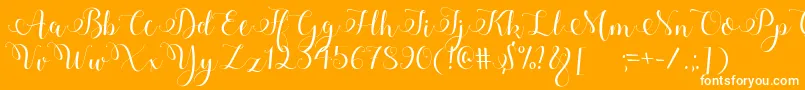 Adyana Font – White Fonts on Orange Background