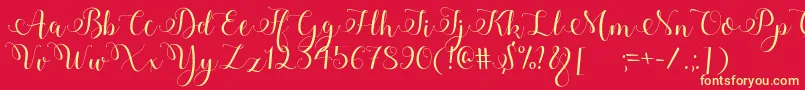 Adyana Font – Yellow Fonts on Red Background