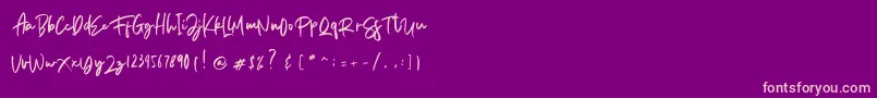 Шрифт Aedesty Personal Use – розовые шрифты на фиолетовом фоне