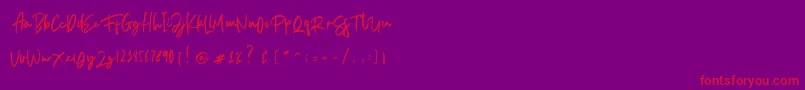 Aedesty Personal Use Font – Red Fonts on Purple Background