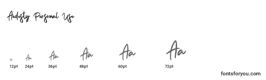 Aedesty Personal Use Font Sizes