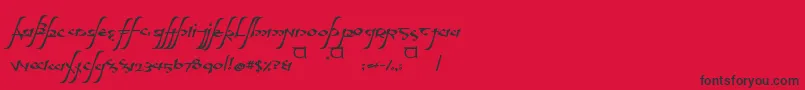 フォントaelfa – 赤い背景に黒い文字