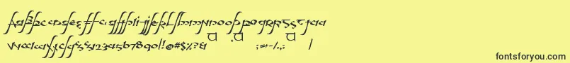 aelfa Font – Black Fonts on Yellow Background