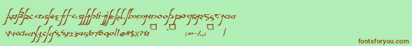 aelfa Font – Brown Fonts on Green Background
