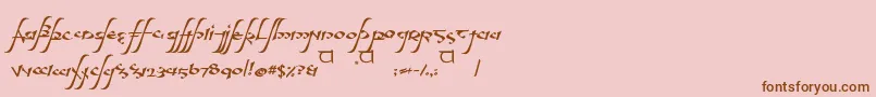 フォントaelfa – ピンクの背景に茶色のフォント
