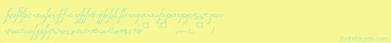 aelfa Font – Green Fonts on Yellow Background