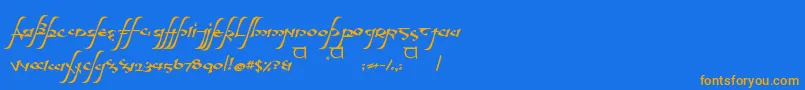 aelfa Font – Orange Fonts on Blue Background