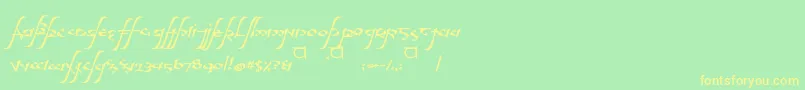 aelfa Font – Yellow Fonts on Green Background