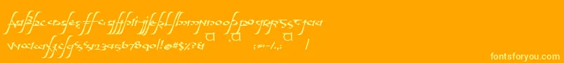 aelfa Font – Yellow Fonts on Orange Background