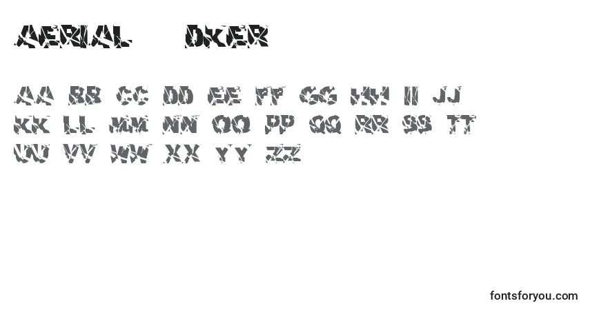 Czcionka Aerial   Dker – alfabet, cyfry, specjalne znaki
