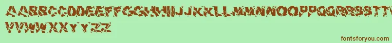 Aerial   Dker Font – Brown Fonts on Green Background