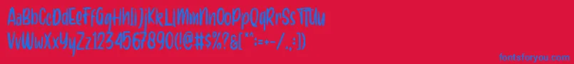 Aero brush demo-fontti – siniset fontit punaisella taustalla