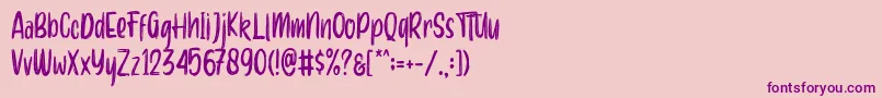 Aero brush demo-Schriftart – Violette Schriften auf rosa Hintergrund