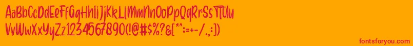 fuente Aero brush demo – Fuentes Rojas Sobre Fondo Naranja