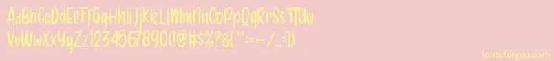 Aero brush demo Font – Yellow Fonts on Pink Background