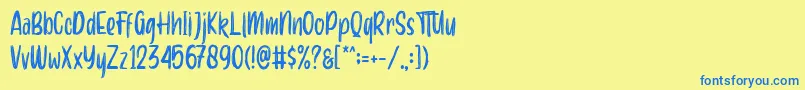 Więcej informacji o czcionce Aero brush demo Czcionka Aero brush demo – niebieskie czcionki na żółtym tle