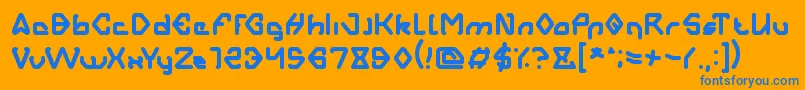 AERO DYNAMIC Font – Blue Fonts on Orange Background