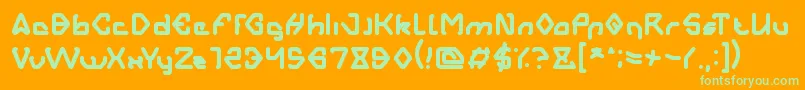 AERO DYNAMIC-Schriftart – Grüne Schriften auf orangefarbenem Hintergrund
