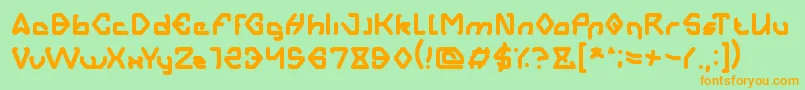 AERO DYNAMIC Font – Orange Fonts on Green Background