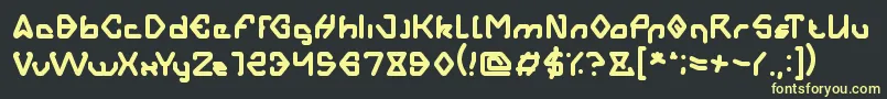 フォントAERO DYNAMIC – 黒い背景に黄色の文字
