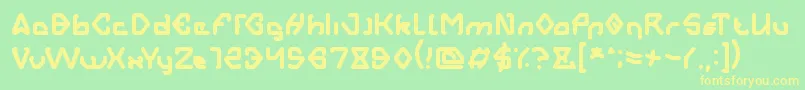 AERO DYNAMIC Font – Yellow Fonts on Green Background