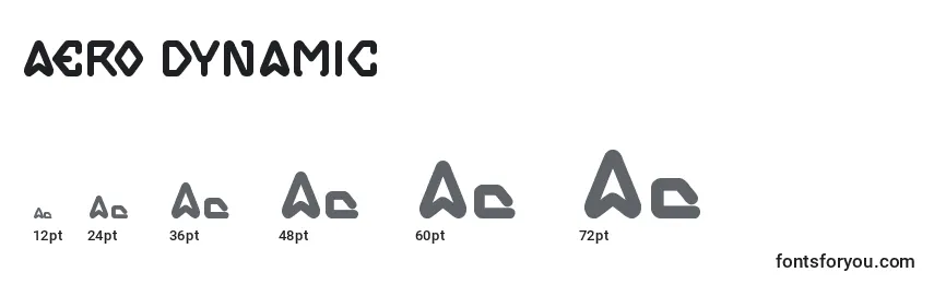 Größen der Schriftart AERO DYNAMIC